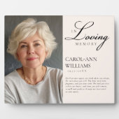 Elegante, foto "In Loving Memory" begrafenis Fotoplaat (Voorkant)