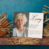 Elegante, foto "In Loving Memory" begrafenis Fotoplaat (Zijkant)