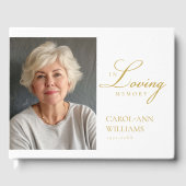 Elegante, foto "In Loving Memory" begrafenis Gastenboek (Voorkant)