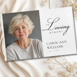 Elegante, foto "In Loving Memory" begrafenis Gastenboek