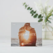 Elegante Foto Ivoor & Bourgogne Save the Date Kaar (Staand voorkant)