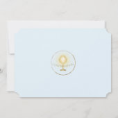 Elegante foto jongen gouden kelk confirmatie kaart (Achterkant)