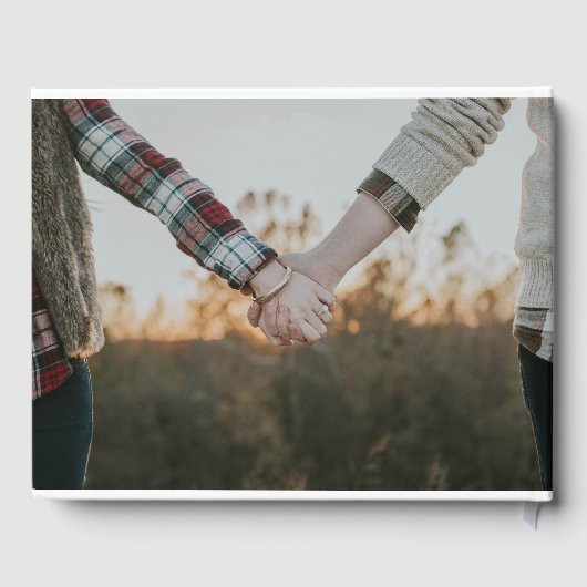 Elegante foto kalligrafie script bruiloft Afbeeldi Gastenboek (Achterkant)