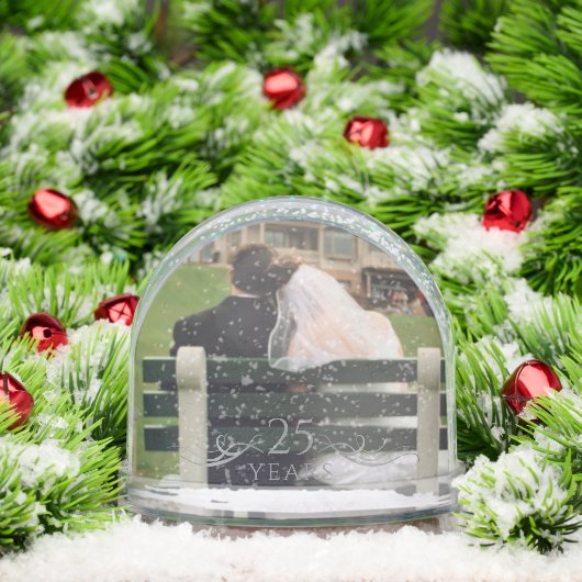 Elegante Foto Keepsake 25e bruiloft Jubileum Sneeuwbol (Kerstmis)