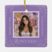Elegante foto Keepsake Quinceanera Keramisch Ornament (Voorkant)