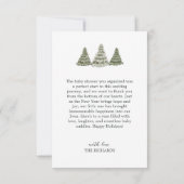 Elegante foto Kerst Baby Geboorte Aankondiging (Achterkant)