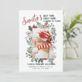 Elegante foto Kerst Baby Geboorte Aankondiging (Staand voorkant)