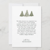 Elegante foto Kerst Baby Geboorte Aankondiging (Achterkant)