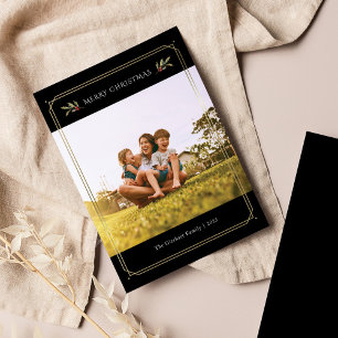 Elegante Foto Kerst Familie Custom Feestdagenkaart