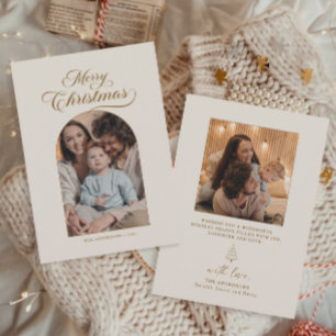 Elegante Foto Kerstkaart Kaart