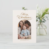 Elegante foto kerstkaart kaart (Staand voorkant)