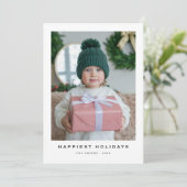 Elegante foto kerstkaart met beste wensen (Staand voorkant)