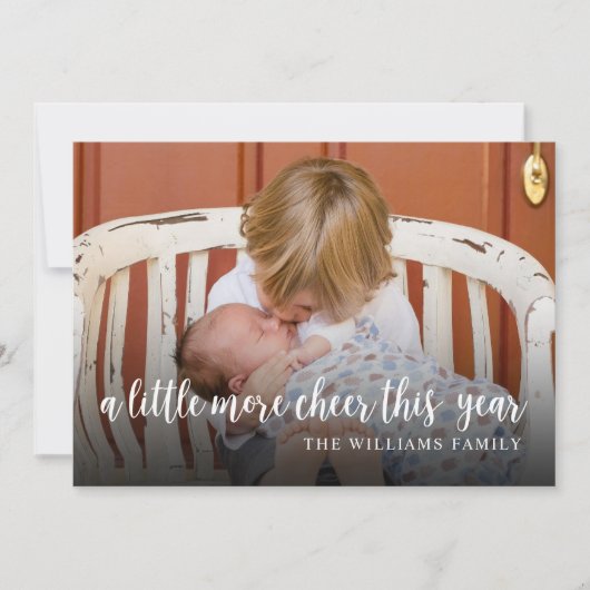 Elegante foto Kerstmis Geboorte Aankondiging Kaart (Voorkant)