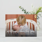 Elegante foto Kerstmis Geboorte Aankondiging Kaart (Staand voorkant)