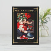 Elegante foto Kerstmis kerstkaart Kaart (Staand voorkant)