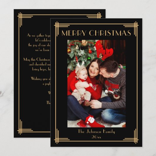 Elegante foto Kerstmis kerstkaart Kaart (Voorkant / Achterkant)