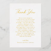 Elegante foto klassieke bruiloft bedankkaart folie uitnodiging (Voorkant)