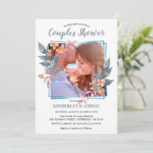 Elegante foto koppels douche | Bruiloft Kaart (Staand voorkant)