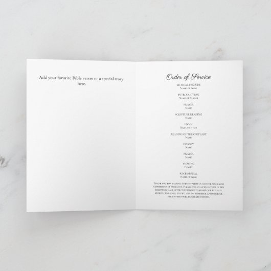 Elegante foto lederen textuur begrafenismonument programma (Binnen)