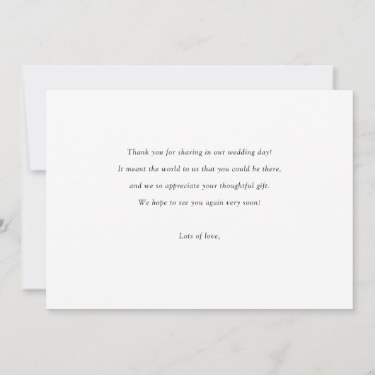 Elegante Foto Liefde en Bedankt Custom Wedding (Achterkant)