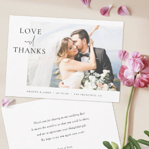 Elegante Foto Liefde en Bedankt Custom Wedding