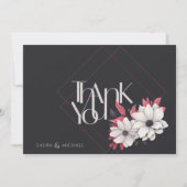 Elegante foto magenta flat dank u kaart (Voorkant)