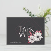 Elegante foto magenta flat dank u kaart (Staand voorkant)