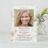 Elegante foto Marmeren Begrafenisdienst Kaart (Staand voorkant)