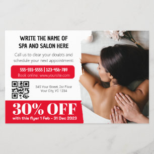 Elegante foto massage-therapeut korting flyer