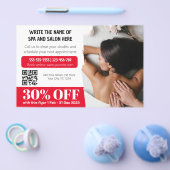 Elegante foto massage-therapeut korting flyer (Enkel)