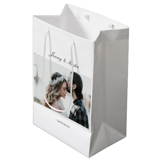 Elegante foto medium cadeauzakje (Voorkant Gekanteld)