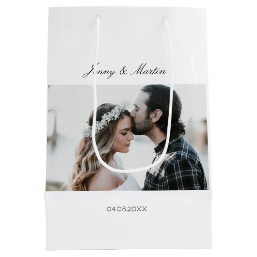 Elegante foto medium cadeauzakje (Achterkant)