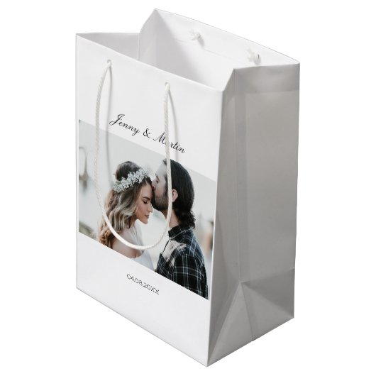 Elegante foto medium cadeauzakje (Achterkant Gekanteld)