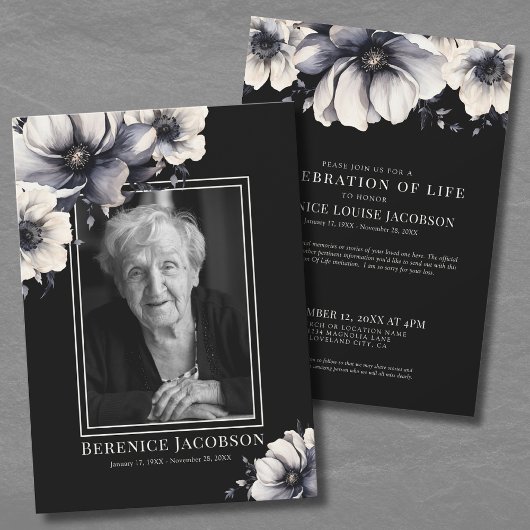 Elegante foto Memorial viering van het leven Kaart