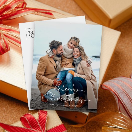 Elegante foto Merry Christmas Holiday Briefkaart
