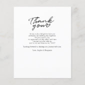 Elegante foto met de hand beletterde bruiloft dank (Achterkant)