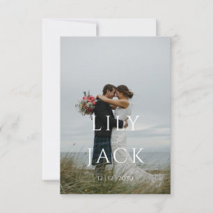 Elegante foto met moderne typografie rsvp-kaart RSVP kaartje