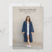 Elegante foto middelbare school afstuderen moderne aankondiging (Voorkant)