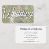 Elegante foto minimale moderne trouwfotograaf visitekaartje (Voorkant / Achterkant)