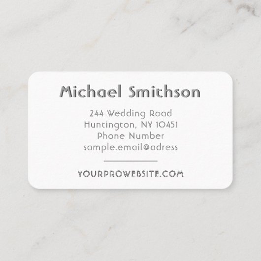 Elegante foto minimale moderne trouwfotograaf visitekaartje (Achterkant)