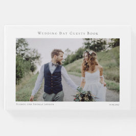 Elegante foto minimalistisch script bruiloft gastenboek