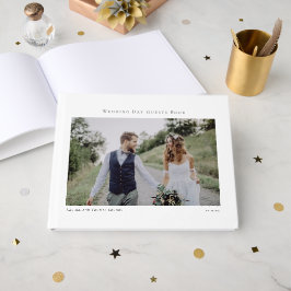 Elegante foto minimalistisch script bruiloft gastenboek