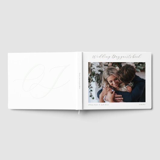 Elegante foto minimalistisch script bruiloft gastenboek (Volledig)
