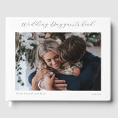 Elegante foto minimalistisch script bruiloft gastenboek (Voorkant)