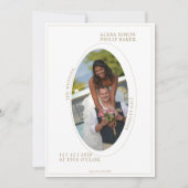 Elegante foto minimalistische romantische bruiloft kaart (Voorkant)