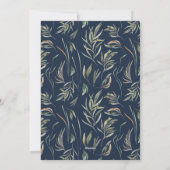 Elegante foto modern minimal marineblauw botanisch feestdagenkaart (Achterkant)