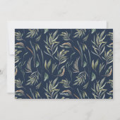 Elegante foto modern minimal marineblauw botanisch feestdagenkaart (Achterkant)