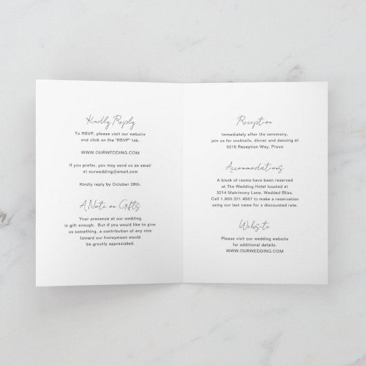 Elegante foto Moderne bruiloft (Binnen)