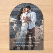 Elegante foto Moderne bruiloft Acryl Uitnodigingen (Voorkant)