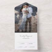 Elegante foto Moderne bruiloft All In One Uitnodiging (Binnen)